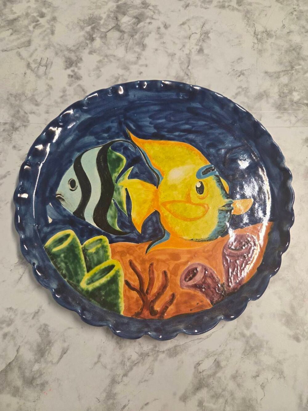 Vintage Handpainted Fish/Ocean Wall Decor
